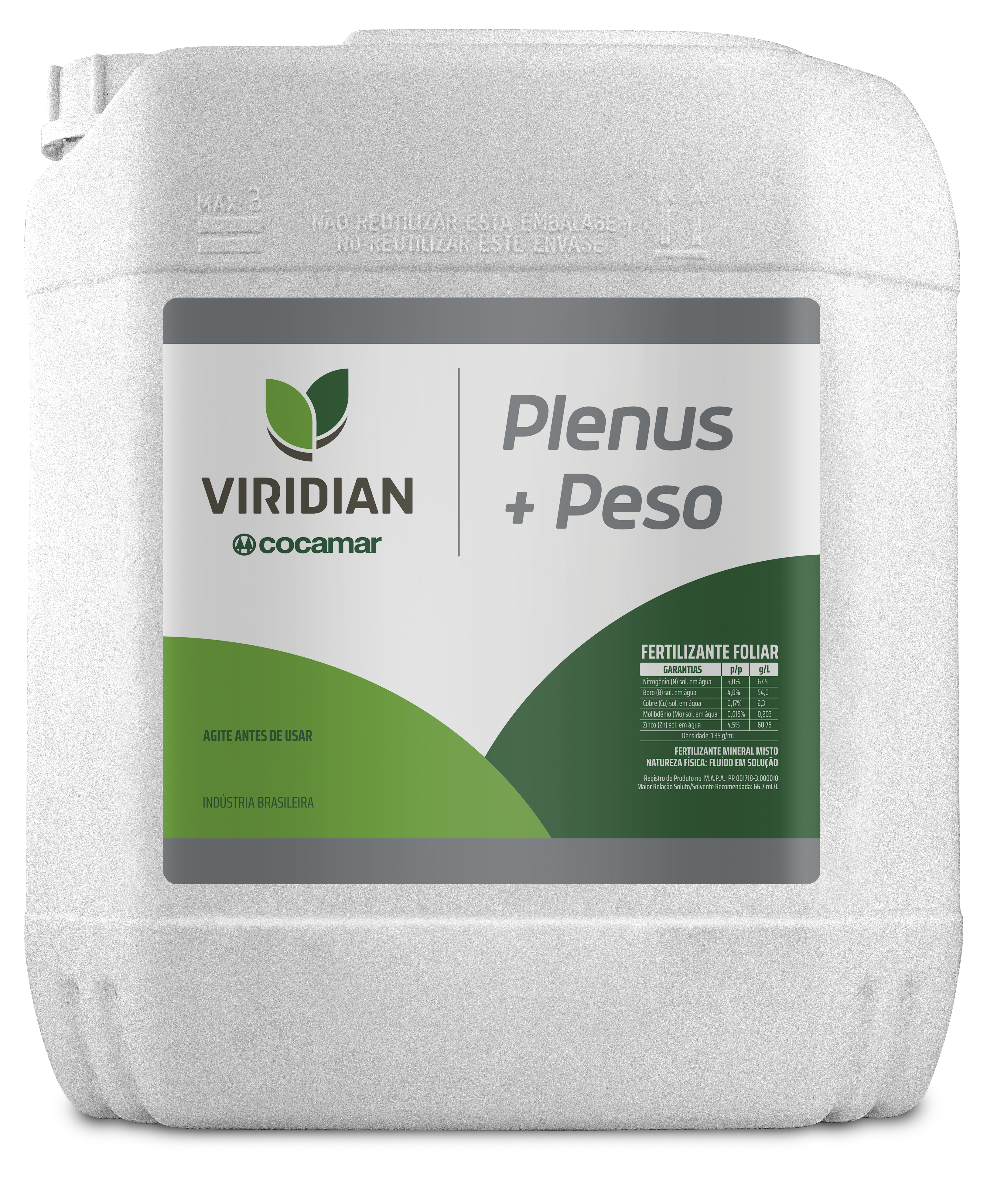 Embalagem Viridian Plenus + Peso